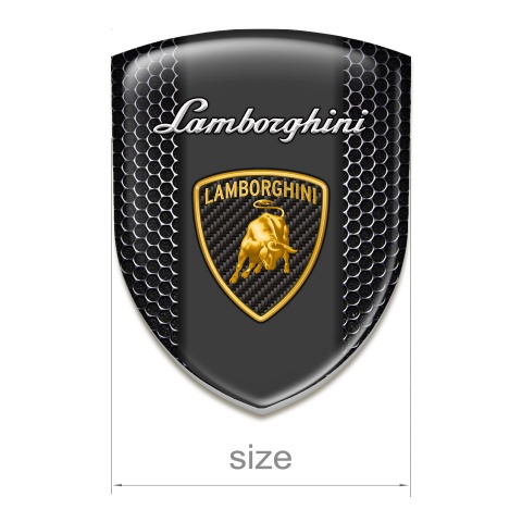 Lamborghini Silicone Car Decal Badge Perforated Steel Design 