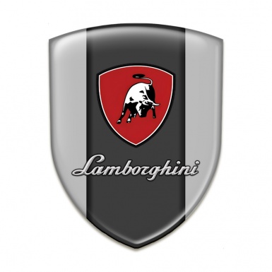 Lamborghini Silicone Badge Grey Base black white Bull