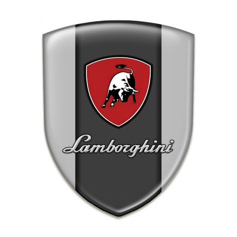 Lamborghini Silicone Badge Grey Base black white Bull