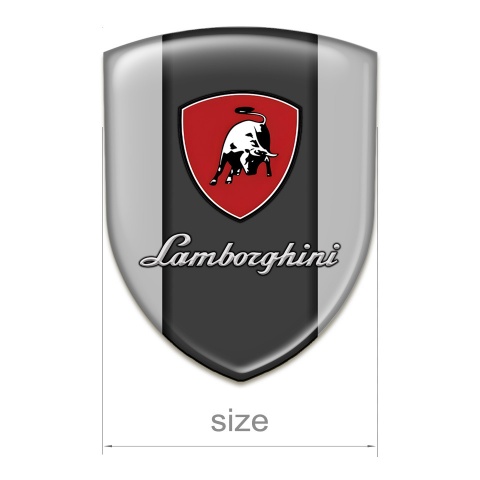 Lamborghini Silicone Badge Grey Base black white Bull