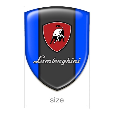 Lamborghini Auto Emblem Blue Base Black White Bull