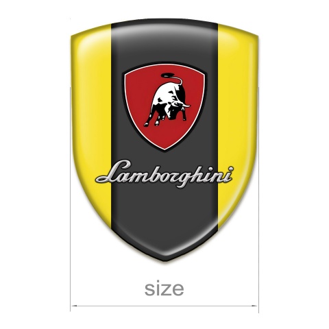 Lamborghini Emblem Badge Logo Yellow Background Black White Bull 