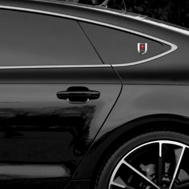 Lamborghini Domed Emblem White Base Black White Bull 