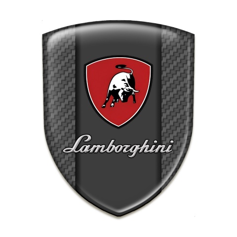 Lamborghini Resin Sticker Carbon Base Black White Bull 