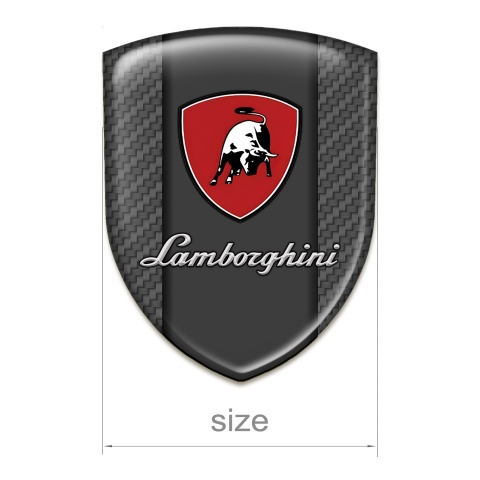 Lamborghini Resin Sticker Carbon Base Black White Bull 