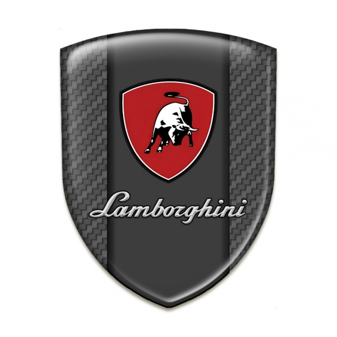 Lamborghini Resin Sticker Carbon Base Black White Bull 