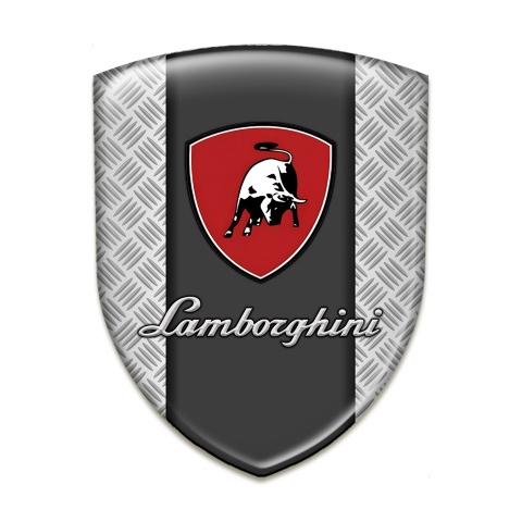 Lamborghini 3D Gel Emblem Mesh Background Black White Bull 