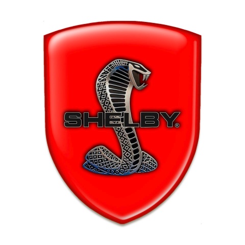 Ford Shelby Tuning Emblem Red Base 3D Snake Style 
