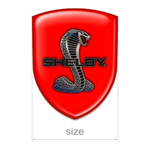 Ford Shelby Tuning Emblem Red Base 3D Snake Style 