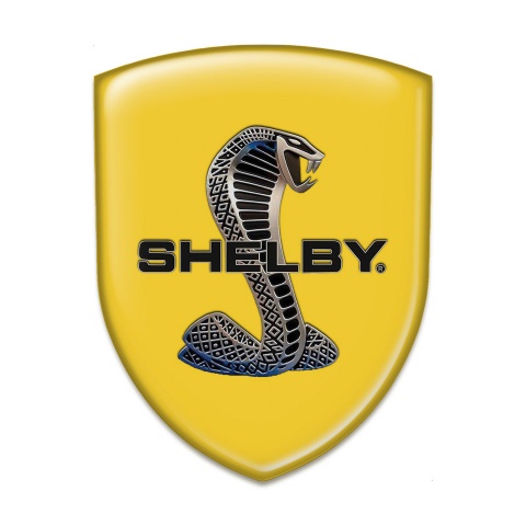 Ford Shelby Self Adhesive Car logo Emblem Yellow Base 3D Snake 