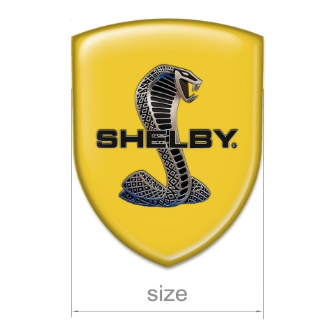 Ford Shelby Self Adhesive Car logo Emblem Yellow Base 3D Snake 