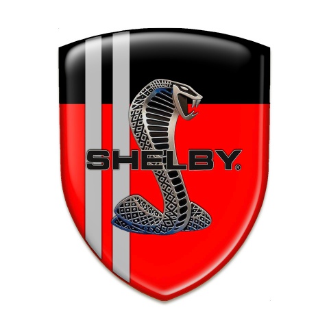 Ford Shelby Car Interior Badge Red Black Background Grey Lines Style 