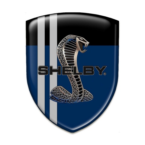 Ford Shelby Silicone Badge Dark Blue base Grey Lines Style 