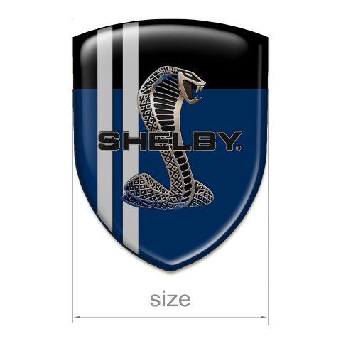 Ford Shelby Silicone Badge Dark Blue base Grey Lines Style 