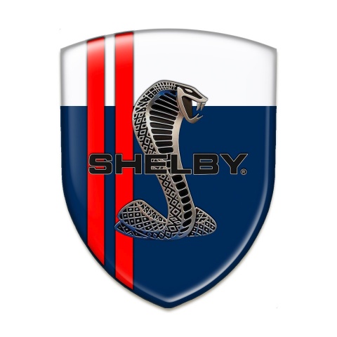Ford Shelby Silicone Shield Blue White Base Red Lines Style 