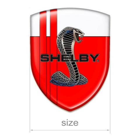 Ford Shelby Auto Emblem Red White Base Red Lines Style 