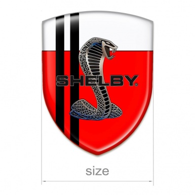 Ford Shelby Emblem Badge LogoRed White Warp Black Lines Style 