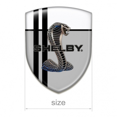 Ford Shelby Logo Emblem Grey White Base Black Lines Design 