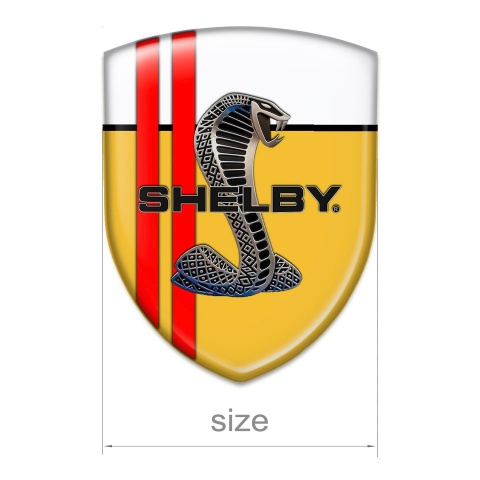 Ford Shelby Self Adhesive Emblem Logo Yellow White Print Red Lines 