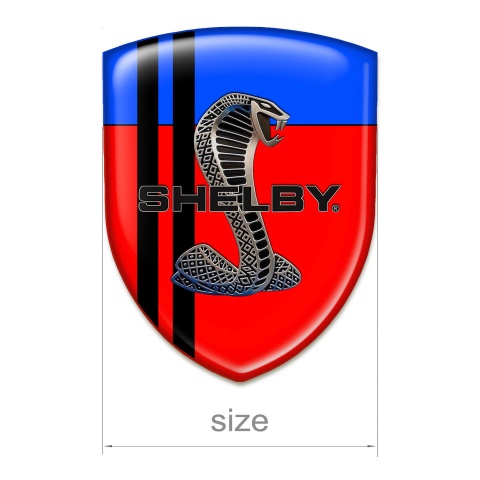 Ford Shelby Resin Sticker Red Blue Base Black Lines Version 