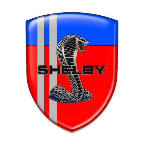 Ford Shelby Emblem Exterior Red Blue Background Grey Lines Edition 