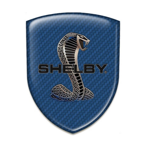 Ford Shelby Car Interior Badge Navy Blue carbon Base 3D Logo Snake 