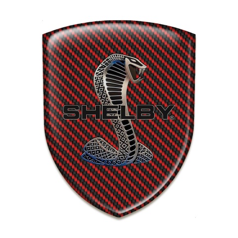 Ford Shelby Auto Emblem Dark Red carbon Design 