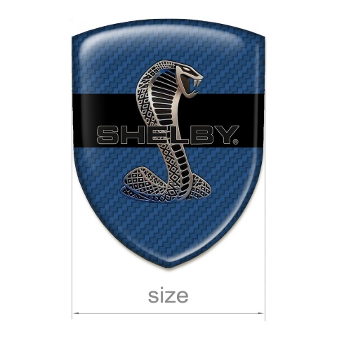 Ford Shelby Domed Emblem Navy Blue Carbon with Black Ribbon Style 