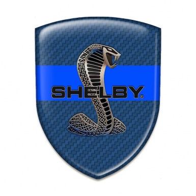 Ford Shelby 3D Gel Emblem Navy Blue Carbon base Blue Ribbon Style 
