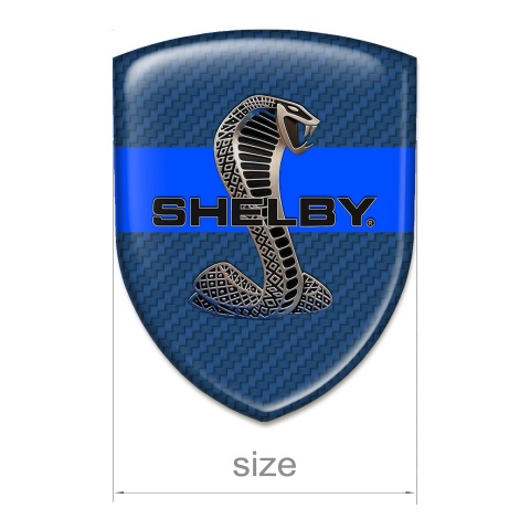 Ford Shelby 3D Gel Emblem Navy Blue Carbon base Blue Ribbon Style 