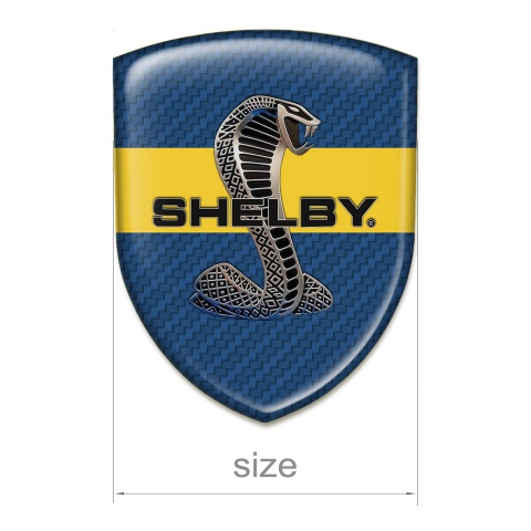 Ford Shelby Car Accessories Badge Navy Blue carbon Yellow Ribbon 