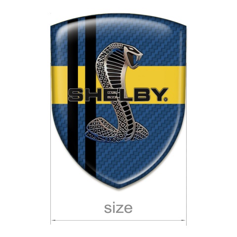 Ford Shelby Car Accessories Badge Navy Blue carbon Yellow Ribbon Black Lines Style 