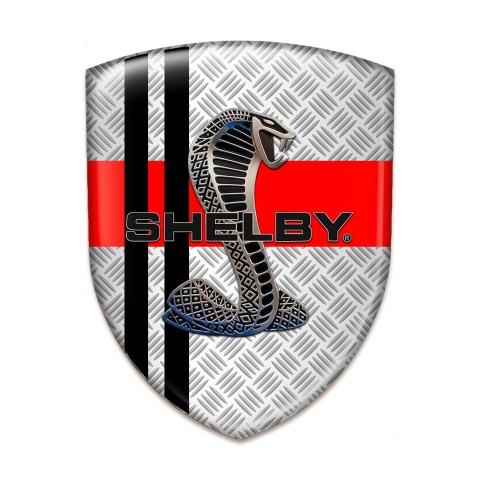 Ford Shelby Self Adhesive Car logo Emblem Mesh Base Red Ribbon with Black Lines 