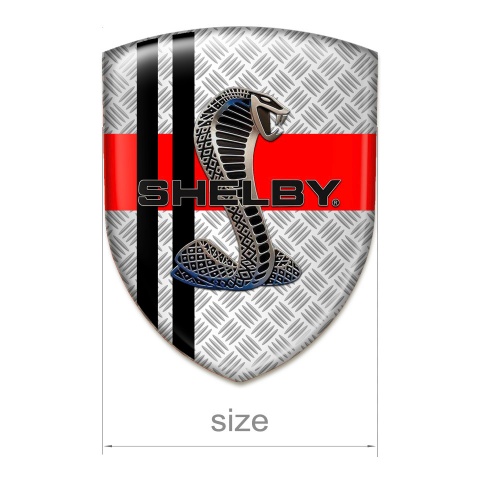 Ford Shelby Self Adhesive Car logo Emblem Mesh Base Red Ribbon with Black Lines 