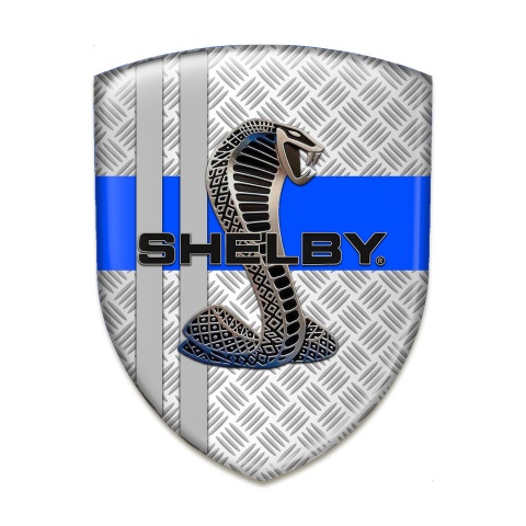 Ford Shelby Car Interior Badge Mesh base Blue Ribbon Grey Lines 