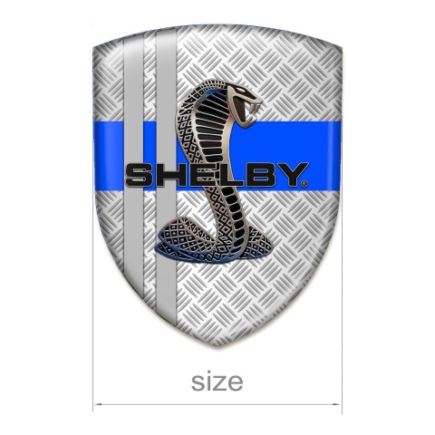Ford Shelby Car Interior Badge Mesh base Blue Ribbon Grey Lines 