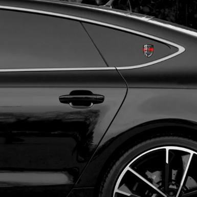 Ford Shelby Silicone Badge Black Carbon Red Ribbon Grey Lines Edition 