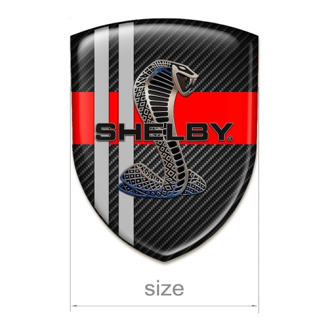 Ford Shelby Silicone Badge Black Carbon Red Ribbon Grey Lines Edition 