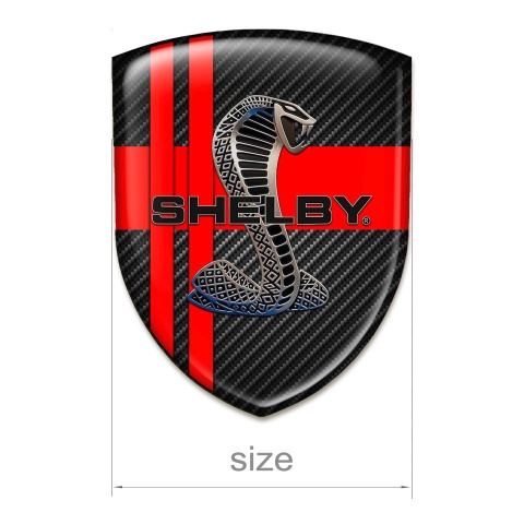 Ford Shelby Emblem Badge Logo Black Carbon Red Crossed lines Design 