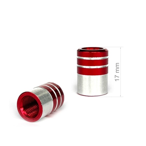 Mercedes Valve Steam Caps Red - Aluminium 4 pcs 3D Logo