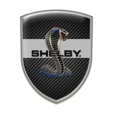 Ford Shelby Emblem Interior Black Carbon Base Grey Ribon with Logo 