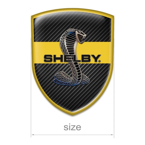 Ford Shelby Car Accessories Badge Dark base with Yellow Ribbon 