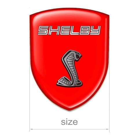 Ford Shelby Silicone Badge Red Background Grey Logo 