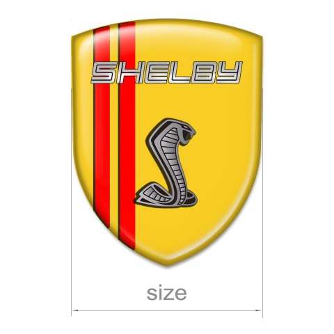 Ford Shelby Emblem Badge Logo Yellow Background Red Lines 