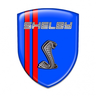 Ford Shelby Logo Emblem High End Blue Base Red lines 