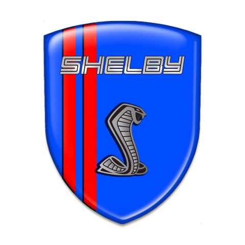 Ford Shelby Logo Emblem High End Blue Base Red lines 