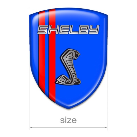 Ford Shelby Logo Emblem High End Blue Base Red lines 