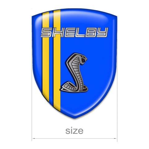 Ford Shelby Tuning Emblem Blue Background Yellow Lines Style 
