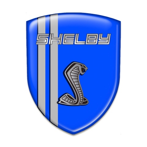 Ford Shelby Self Adhesive Emblem Logo Blue Warp Grey Lines Design 