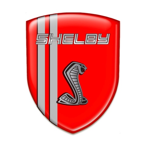 Ford Shelby Domed Emblem red Warp Grey Lines 